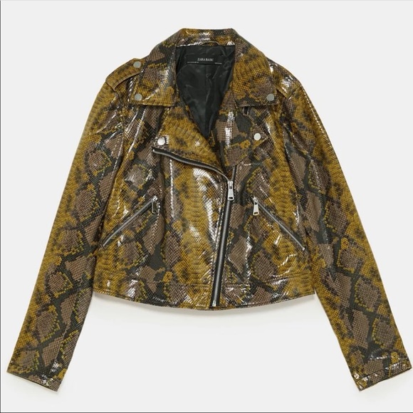 zara snake skin moto jacket NWT - Picture 2 of 9